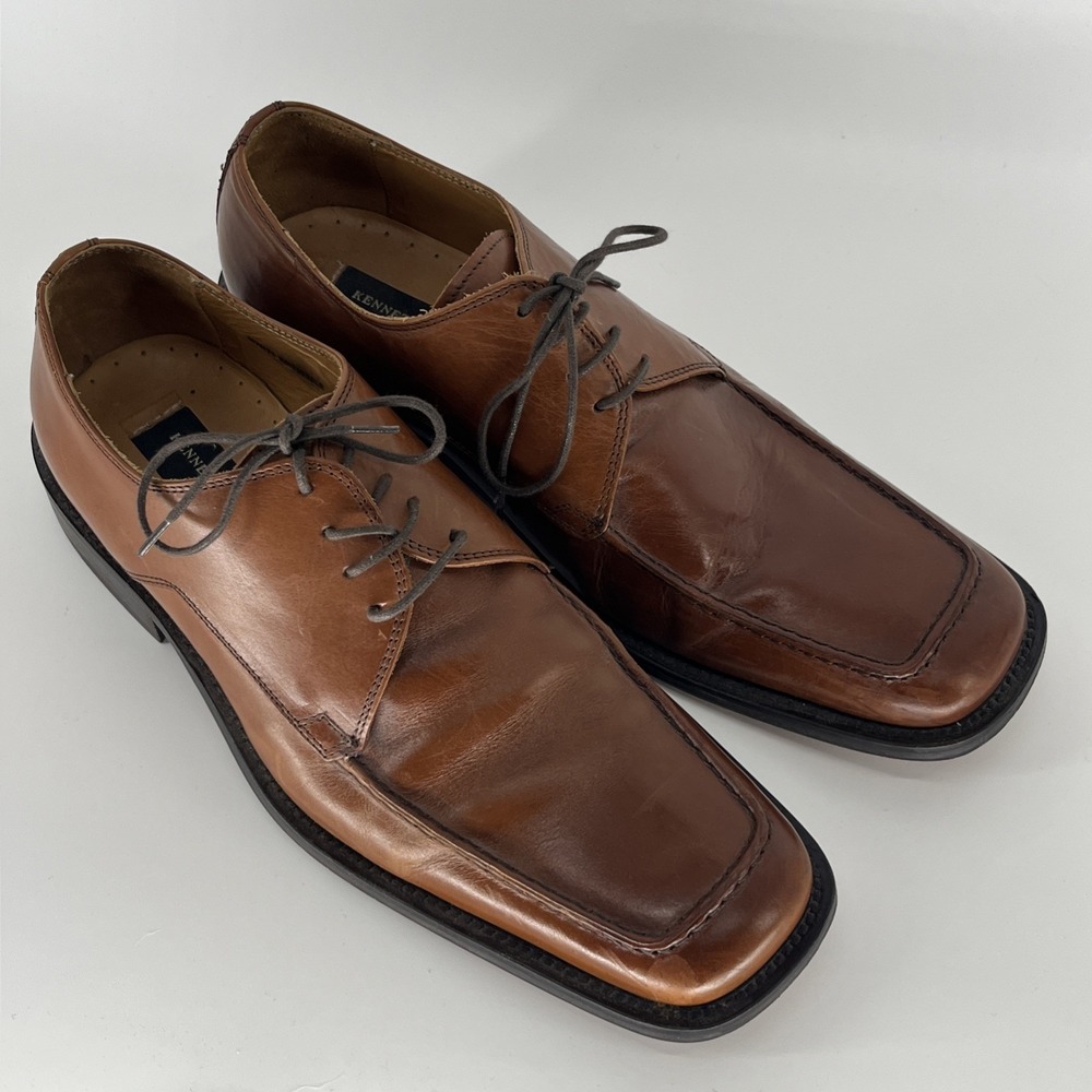 Kenneth Cole New York Men's Brown Leather Oxford Dress Shoes Size 10 - M71174